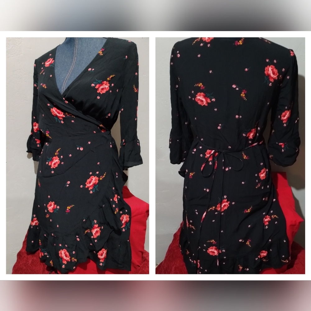 Gap black floral dress NWOT